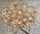 Petrified Agate Stone Round Table Top, Coffee Table Top, Center Table Top, Decor