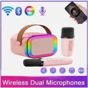Portable Mini Karaoke Machine Bluetooth 5.3 Speaker with 2 Wireless Microphones