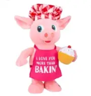 Gemmy Pastry Chef Pig Animated Plush Sings " I Love You More Than Bakin "