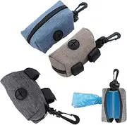 Hinapan Pack of 3 Dog Waste Bag Holder with Zip, Portable Waste Bag Dispenser for Leashes, Pet Waste Bag Holder, Fits Any Dog Lead