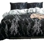 Black and White Marble Quilt Cover Set
