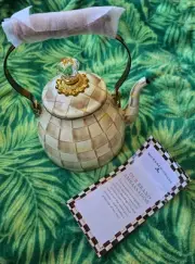 MacKenzie-Childs - 2025 Mocha Mouse Courtly Check - 2 Quart Tea Kettle / Pot