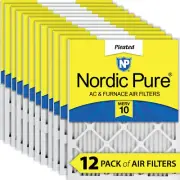 Nordic Pure 8x20x1 Pleated MERV 10 Air Filters 12 Pack
