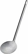 Shimomura 44886 Seamless Scum Frying II (Made in Japan), Dishwasher Safe, Catch Fine Frying Scum, Smooth Oil, Easy to Clean, Durable, Perforated Ladle, Simple, Silver, Frosted, Stainless Steel,