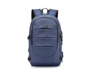 Unisex Shoulder Bag Simple USB Travel Large Capacity Computer Bag - BLUE