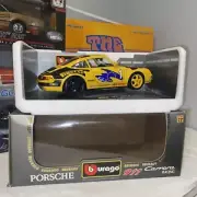 Bburago 1993 Porsche Carrera 911 -Racing Diecast 1:18 -Model Yellow