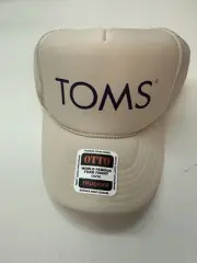 Tom’s Shoes Hat Trucker Cap Adult Ivory Cream Beige SnapBack Mesh Back Logo