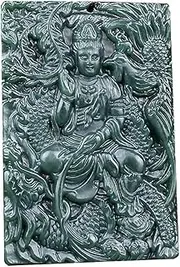 [c1lint7785631] Pure Natural Green Jade Dragon Phoenix Bodhisattva Buddha Kwan-Yin The Eight Trigrams Pendant Necklace Gem Amulet