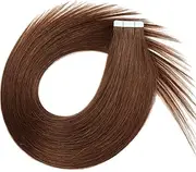 FUIBEJAE Tape in Human Hair Extensions 16Inch Silky Straight Human Hair Extensions Tape in Remy Human Hair Adhesive for Women 20 Pcs/Package,#33