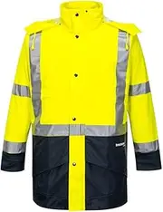 Huski K8104 High Vis Waterproof Farmers Hi-Vis Jacket Yellow/Navy, X-Small