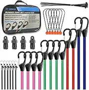 Moyeetings Bungee Cords, Assortment, Reliable, Elastic, Multifunctional, Outdoor, Durable, for Travel Cars, Camping, 38pcs
