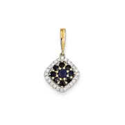 14K Yellow Gold Real Diamond u0026 Sapp Pendant