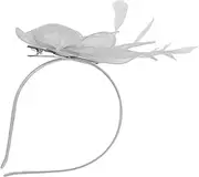 [Baluue] Fascinator Hat Clip Headband for Women Vintage Style Tea Party Accessory for Weddings Banquets Special Occasions Versatile Hairpiece for All Hair White