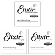 3x Elixir #15159 Acoustic Nanoweb Guitar Music 0.059 Single String 80/20 Bronze