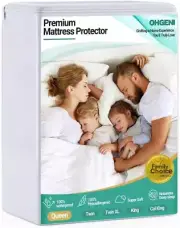 100% Waterproof Mattress Protector Queen Size Fitted Sheet with Deep Pockets