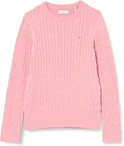 [GANT] Girls' Shield Cotton Cable C-Neck Pullover