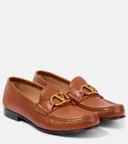 [Valentino Garavani] Valentino Garavani VLogo Signature leather loafers AU 7 brown