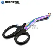 EMT Utility Scissors Shears 7.25" Black Handle Rainbow Colored Blades New Brand
