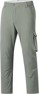 [Bassdash] Men's Fishing Cargo Pants Water Resistant Quick Dry Lightweight UPF 50+ for Outdoor Hiking Elastic Waist Pants FP05M
