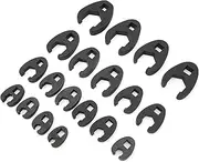 Metric Crowfoot Spanner, 19pcs Crow Foot Wrench Metric Set Crows Foot Wrench Metric Set 8 to mm 0.3 to 1.3in Steel with Toolbox Handtool