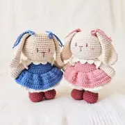 Crochet Bunny Pals: Flopsy the Bunny, Handmade Mini Fluffy Bunny