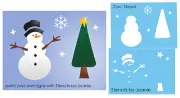 2 pc. Stencil 3" Frosty Snowman Tree Holiday Christmas DIY Craft Joanie Signs