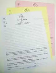 Printed Carbonless Forms 3-Part 100 Sets, 8.5" x 11" Custom Business NCR 1-Color