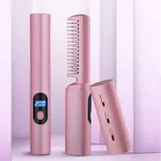 Gentle Hair Care Heating Straightening Comb Rechargeable Hair Straightener Brush