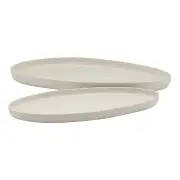 Ecology Domus Set of 2 Oval Platters Ecru
