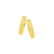 9ct Gold 4x15mm Satin Hoop Earrings