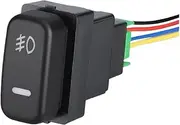 AMGHCGTEEW Fog Light Switch Power On Off Push Botton Fit for Mitsubishi Pajero Lancer Paladin Marche with Cable 12V