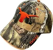Texas Longhorns Mascot Logo Frost Camo Curved Bill Adjustable Hat, Green, Brown & Orange, One Size