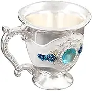 Silver Blue Metal Wine Cup European Toast Cup Unbreakable Safe Practical for Events