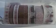 NIP Washi Tape 8 Foil Gold Bronze 1.8m, 5m Decorative Masking Washi Tapes Craft