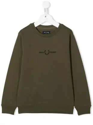 embroidered logo fleece sweatshirt