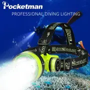 65000LM Diving Headlamp Underwater Headlight LED Head Torch Built in Battery