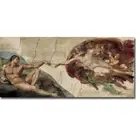 Creation of Adam by Michelangelo Gallery-Wrap Canvas Giclee Art (12 in x 24 in)