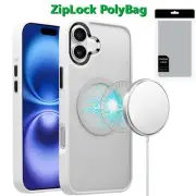 GSA iPhone 16 Plus 6.7" Clear Hybrid Case - Magnetic, White Design