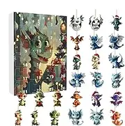 Advent Calendar 2024 Kids - Advent Calendar 2024 | Christmas Advent Calendar | Christmas Ornaments Calendar | 24 Days Advent Calendar Surprise Toys | 2D Acrylic Dragon Ornaments Christmas Tree Decor