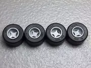 New LEGO Light Bluish Gray Wheel 8mm x 9mm Black Tire 14mm x 9mm (4) 74967/30028