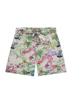 GUESS Flamingo Print Poplin Bermuda Shorts Size: 16, Cotton