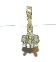 M127 Antiqued Gold Brass 19mm Butterfly Ice Pick Prong Pinch Bail Finding 1pc