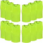12 Football Training Bibs Practice Vests,Soccer Pinnies Vests Jerseys Mercerized Fabric,Training Pinnies for Youth Adult Sports Basketball, Soccer, Football, Volleyball