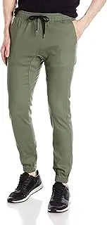 [Brooklyn Athletics] Men's Twill Jogger Pants Soft Stretch Slim Fit Trousers