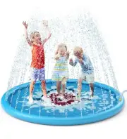 Kids Outdoor Inflatable 68" Water Sprinkler Blue Splash Pad Unisex Playmat NEW