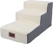 Dog Stairs for High Bed, Stylish Look Versatile 3 Steps Puppy Stairs, Comfortable Non Slip Balanced Pet Steps Indoor Ramp for Small Dogs and Cats or Pets Joints, No Assembly