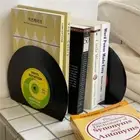 LP Shaped Vintage Decorative Bookstand Book Ends Vinyl Bookends Book Support