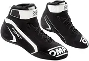 OMP Unisex First Race My2021 Black/White Size 44 Fia 8856-2018 Boat Shoe, Standard, 9.5 UK, Standard, 9 US
