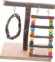 Toyvian Interesting Bird Playground Parrot Perch Decorative Cage Accessory for Parrots Parakeets Safe Durable Design Delicate Craftsmanship for Training Playtime