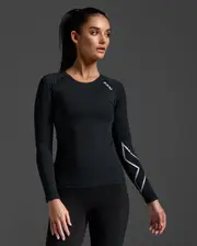 Core Compression Long Sleeve, 2XU, XS, Black/Silver, Female